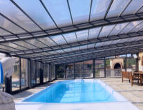 swimming pool, ceiling, indoor, pool, swimming, platform, building, water